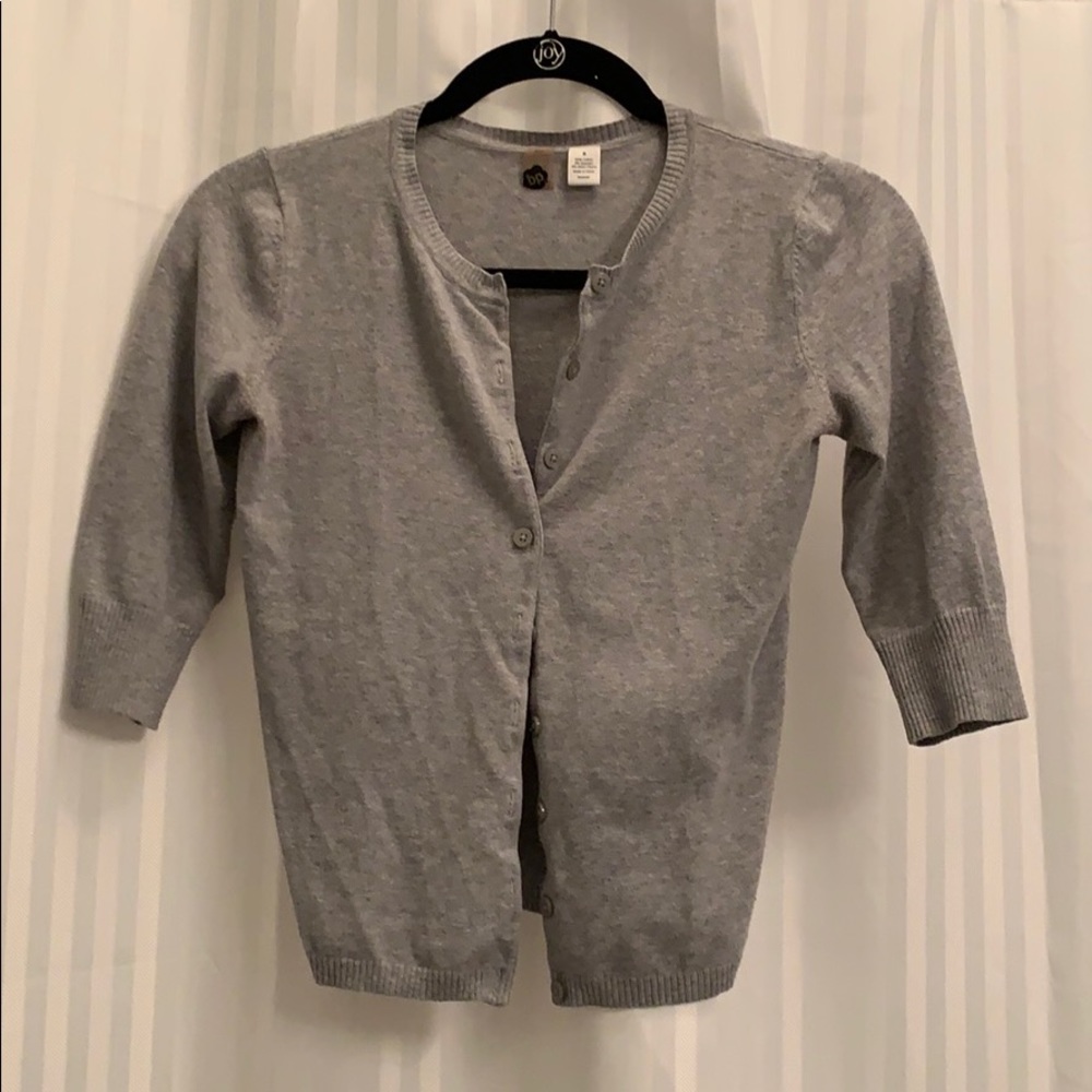 Gray quarter sleeve cardigan S